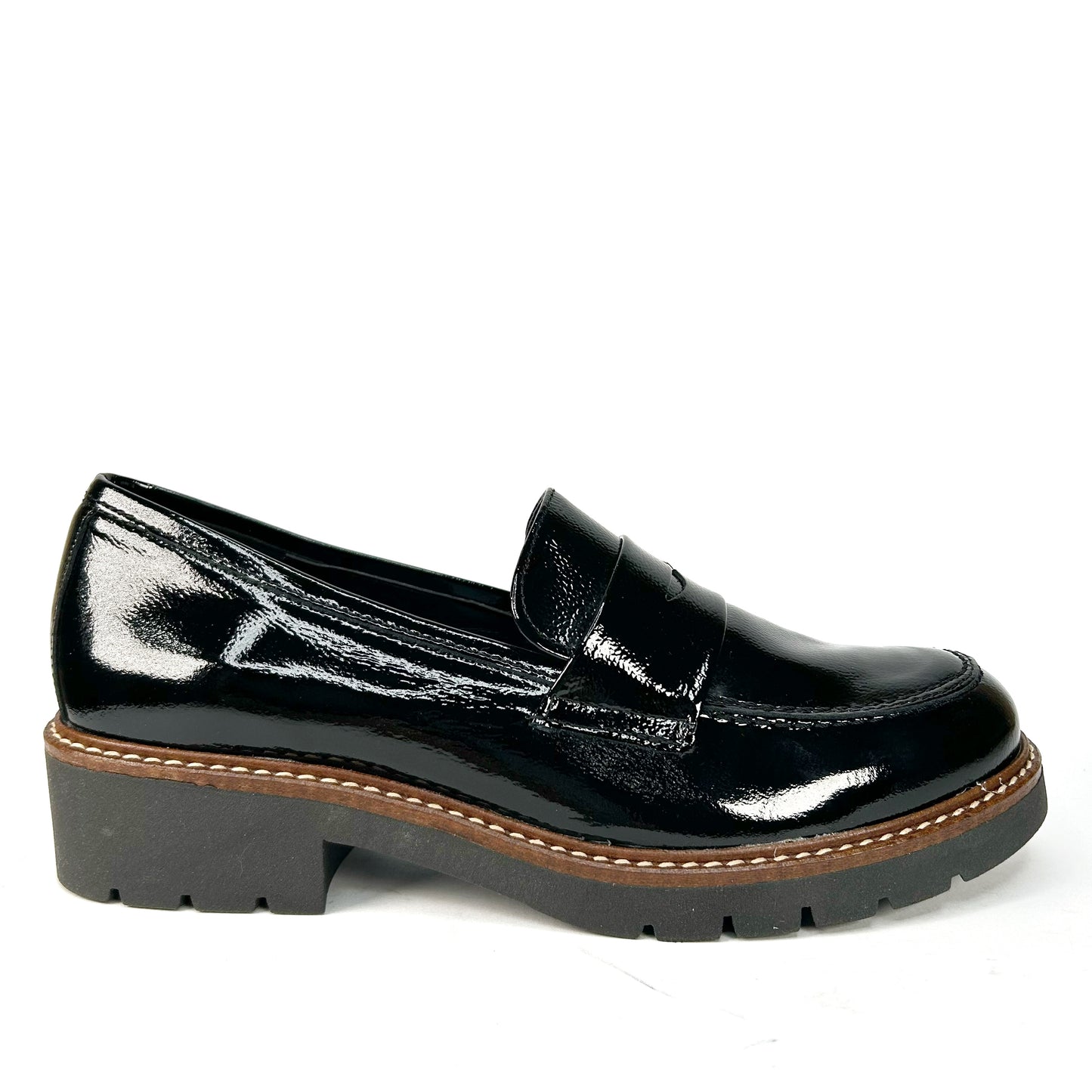 MOCASÍN MUJER CHAROL NEGRO 1500N