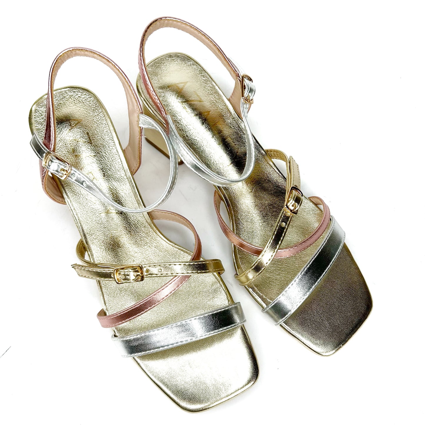 SANDALIA DE MUJER ORO-PLATA-ROSE 531J181
