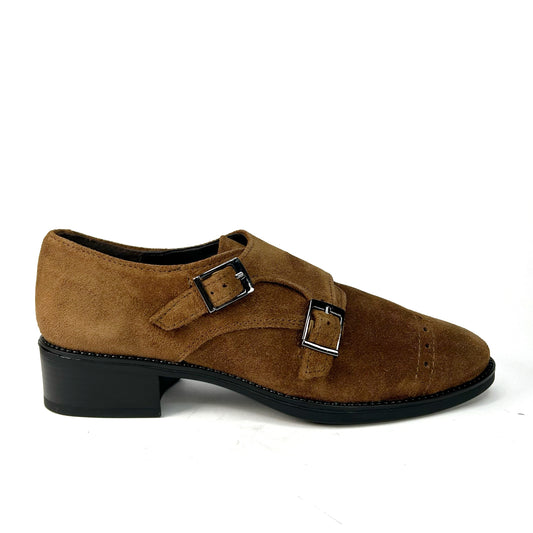 ZAPATO MUJER HEBILLAS TABACO 1532N
