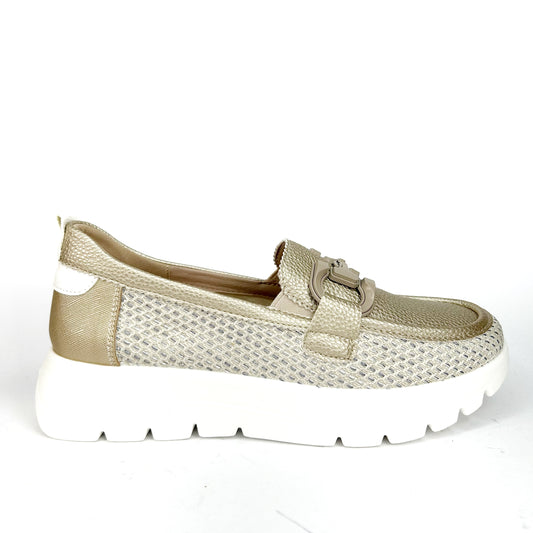 MOCASÍN DE MUJER PLATINO 25M269
