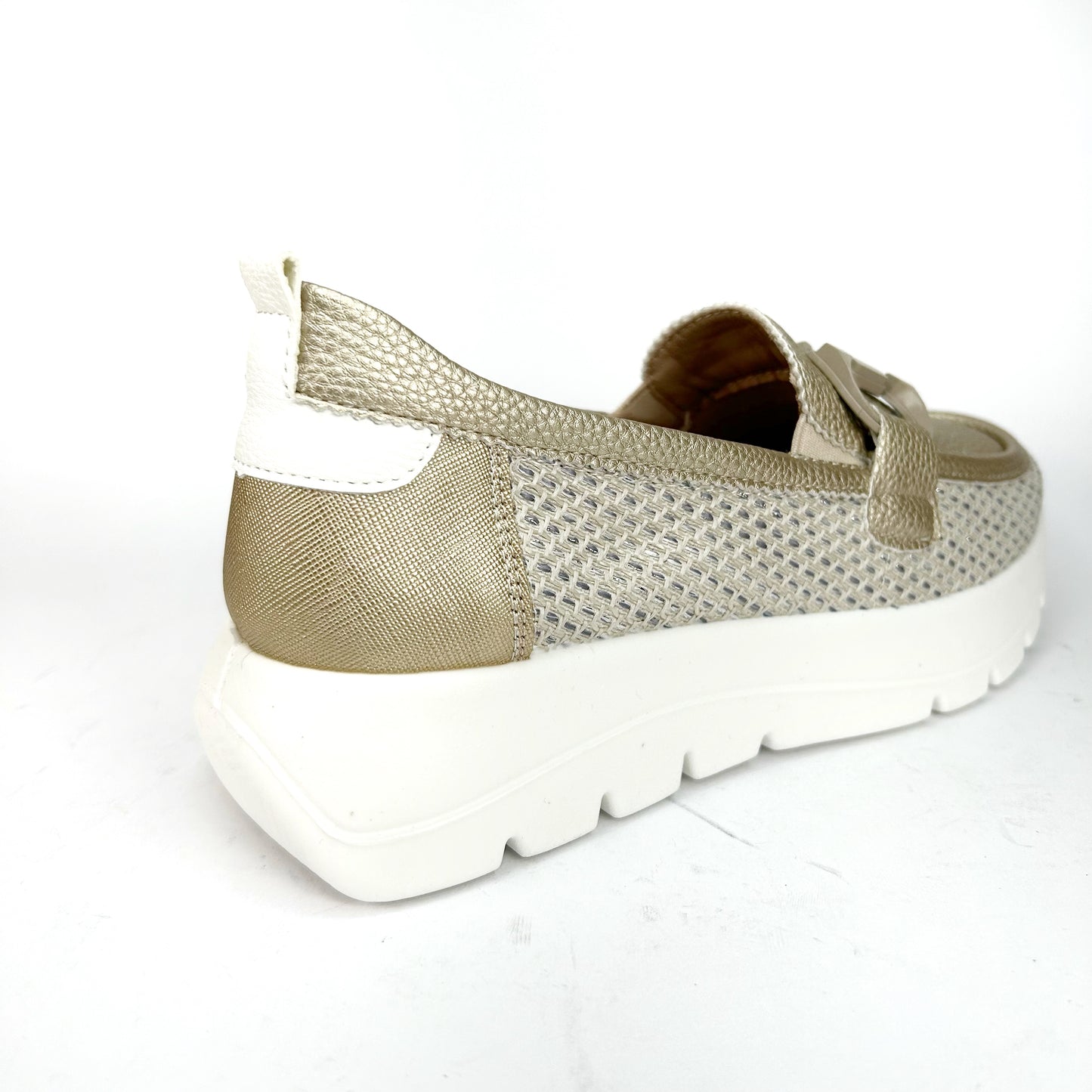 MOCASÍN DE MUJER PLATINO 25M269