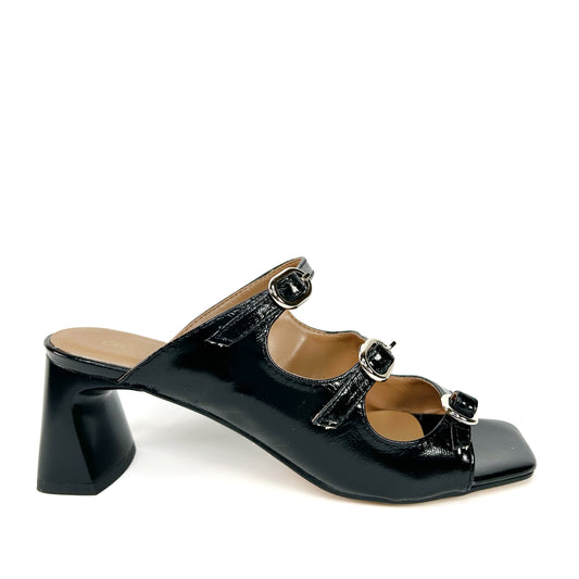 SANDALIA DE MUJER HEBILLAS NEGRA 571X