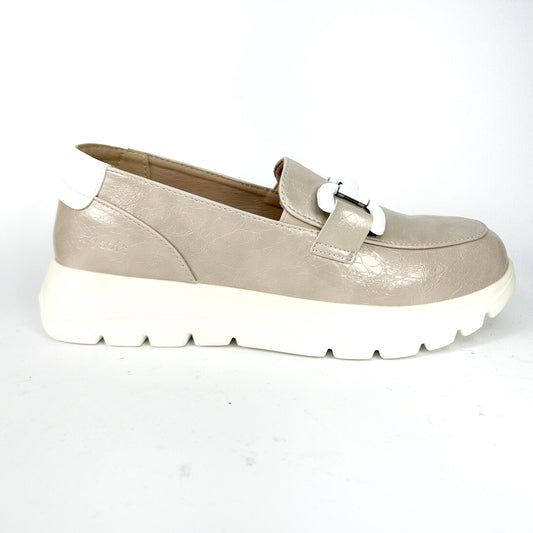 MOCASÍN DE MUJER BEIGE 24M260