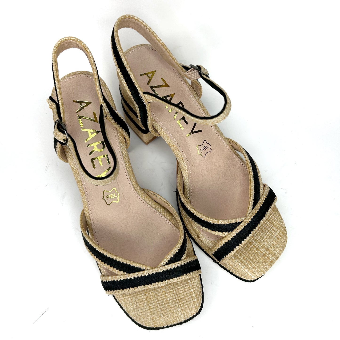 SANDALIA DE MUJER YUTE BEIGE-NEGRA 494J536