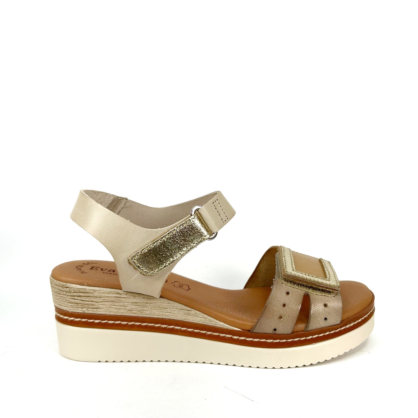 SANDALIA MUJER BEIGE-CUERO 558