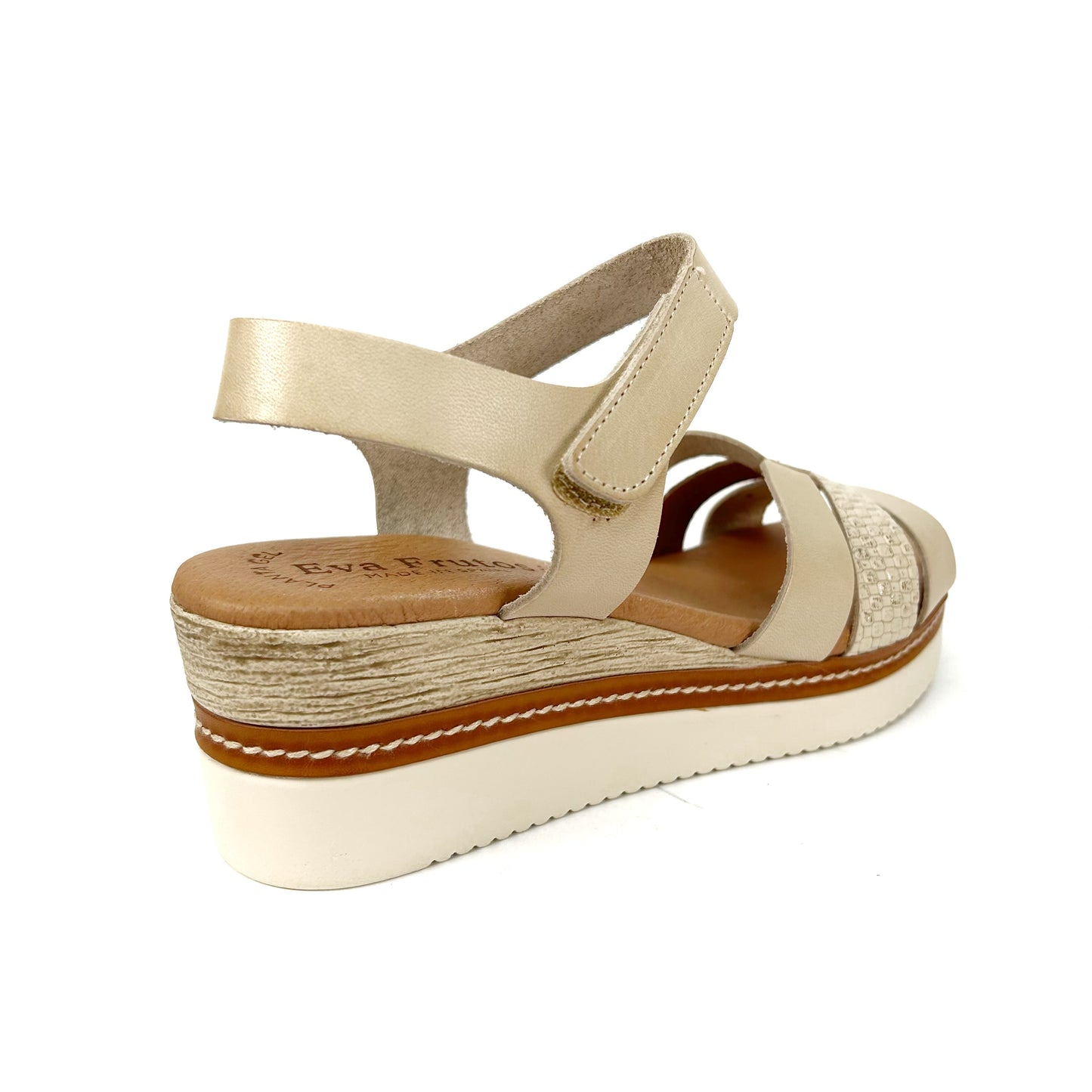 SANDALIA MUJER BEIGE CUÑA 5500