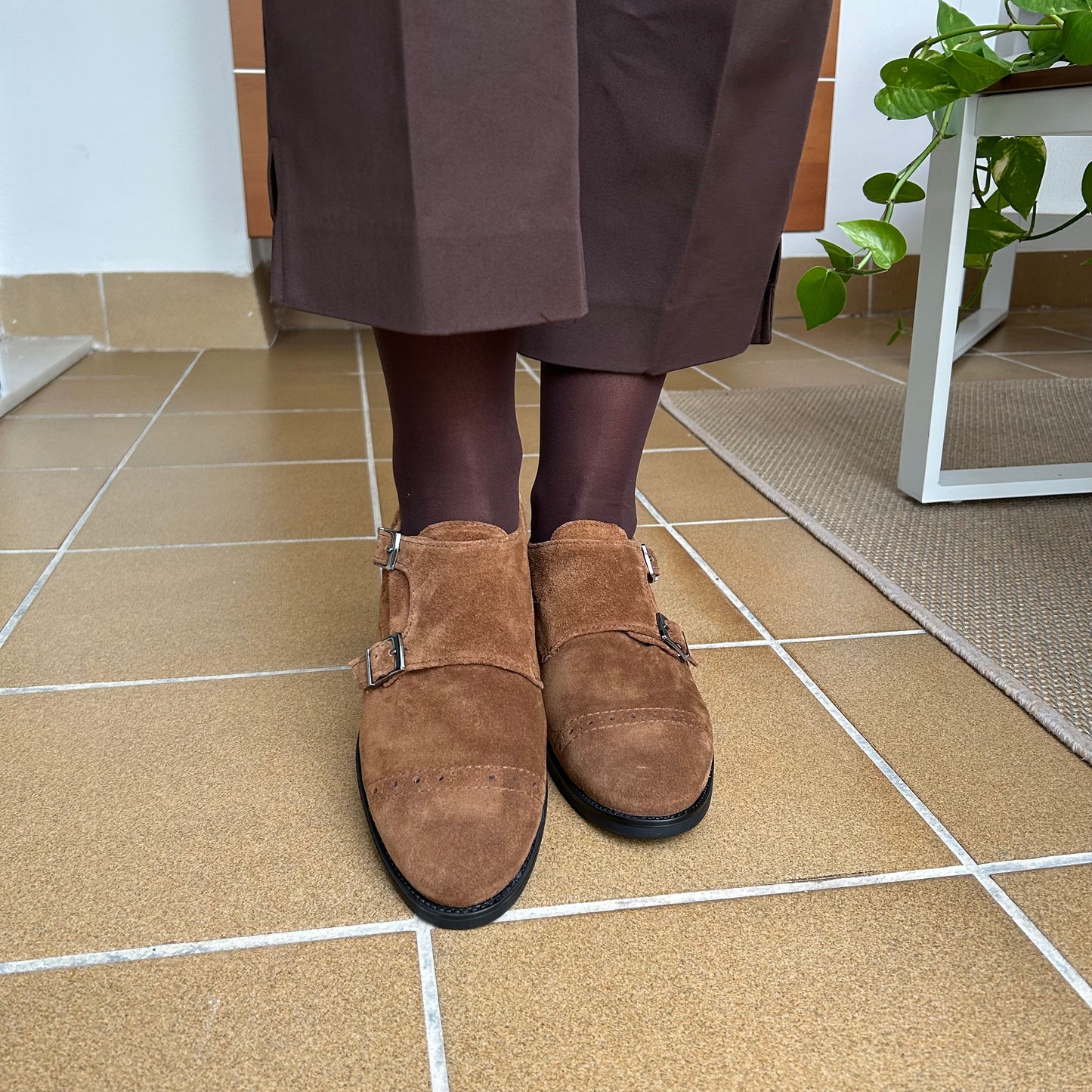 ZAPATO MUJER HEBILLAS TABACO 1532N